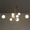 GobekUsa Elegant Black Gold Glass Ball LED Ceiling Chandelier for Home | Modern Pendant Lamp Lighting for Living Dining Bedroom