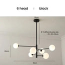 GobekUsa Elegant Black Gold Glass Ball LED Ceiling Chandelier for Home | Modern Pendant Lamp Lighting for Living Dining Bedroom