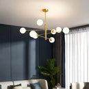 GobekUsa Elegant Black Gold Glass Ball LED Ceiling Chandelier for Home | Modern Pendant Lamp Lighting for Living Dining Bedroom