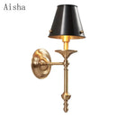 GobekUsa Black/Gold Wall Lamp: Luxury Living Room Bedroom Staircase Light