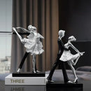 GobekUsa Ballet Dance Girl Double Statue for Home Decor and Desktop Accessories
