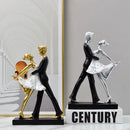 GobekUsa Ballet Dance Girl Double Statue for Home Decor and Desktop Accessories