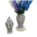 GobekUsa Blue Glazed Ceramic General Vase Handicrafts Flower Vase Ginger Jar