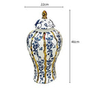 GobekUsa Blue Glazed Ceramic General Vase Handicrafts Flower Vase Ginger Jar