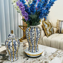 GobekUsa Blue Glazed Ceramic General Vase Handicrafts Flower Vase Ginger Jar