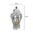 GobekUsa Blue Glazed Ceramic General Vase Handicrafts Flower Vase Ginger Jar