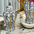 GobekUsa Blue Glazed Ceramic General Vase Handicrafts Flower Vase Ginger Jar