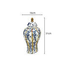 GobekUsa Blue Glazed Ceramic General Vase Handicrafts Flower Vase Ginger Jar