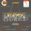 GobekUsa Crystal Suspension Pendant Light: Elegant Chandelier for Dining Room, Living Room, Kitchen