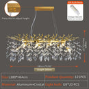 GobekUsa Crystal Suspension Pendant Light: Elegant Chandelier for Dining Room, Living Room, Kitchen