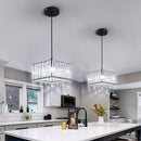 GobekUsa Crystal LED Pendant Light for Kitchen Dining Living Room