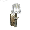 GobekUsa Simple Clear Crystal Tapered Cone Sconce Light Fixture - Elegant 1-Bulb Wall Lighting Idea for Bedrooms