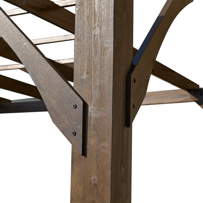 [10x12FT] Premium Outdoor Brown Cedar Wood Pergola For Spacious Patios (SAK45639)