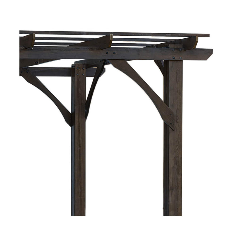 [10x12FT] Premium Outdoor Brown Cedar Wood Pergola For Spacious Patios (SAK45639)