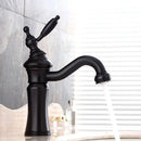 GobekUsa Brushed Nickel Brass Basin Faucet Swivel Spout Single Handle Hot Cold Mixer