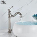 GobekUsa Brushed Nickel Single Handle Bathroom Sink Faucet Swivel Spout Mixer Tap