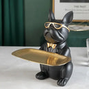 GobekUsa French Bulldog Figurine Tray Sculpture Coin Bank Home Decor Statue