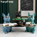 GobekUsa French Bulldog Figurine Tray Sculpture Coin Bank Home Decor Statue