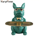 GobekUsa French Bulldog Figurine Tray Sculpture Coin Bank Home Decor Statue