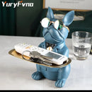 GobekUsa French Bulldog Figurine Tray Sculpture Coin Bank Home Decor Statue