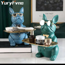 GobekUsa French Bulldog Figurine Tray Sculpture Coin Bank Home Decor Statue