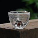 Elegant carved tin glass tea cup set dining room glassware by Decorbites