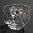 Elegant carved tin glass tea cup set dining room glassware by Decorbites