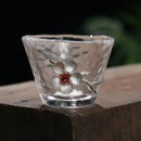 Elegant carved tin glass tea cup set dining room glassware by Decorbites