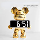 GobekUsa Elegant Bear Clock Ornament for Home Decor and Living Room Craftmanship