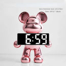 GobekUsa Elegant Bear Clock Ornament for Home Decor and Living Room Craftmanship