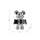 GobekUsa Elegant Bear Clock Ornament for Home Decor and Living Room Craftmanship