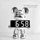 GobekUsa Elegant Bear Clock Ornament for Home Decor and Living Room Craftmanship