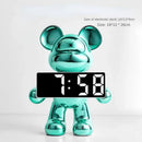 GobekUsa Elegant Bear Clock Ornament for Home Decor and Living Room Craftmanship