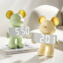 GobekUsa Elegant Bear Clock Ornament for Home Decor and Living Room Craftmanship
