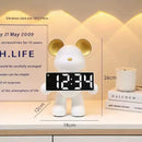 GobekUsa Elegant Bear Clock Ornament for Home Decor and Living Room Craftmanship