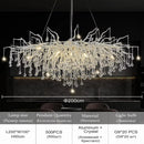 GobekUsa Elegant Chrome Crystal Chandelier for Living Room