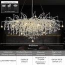 GobekUsa Elegant Chrome Crystal Chandelier for Living Room