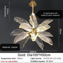 GobekUsa Elegant Copper Chandelier Light for Kitchen Dining Living Room - Modern Luxury Crystal Lamp