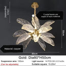 GobekUsa Elegant Copper Chandelier Light for Kitchen Dining Living Room - Modern Luxury Crystal Lamp