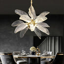 GobekUsa Elegant Copper Chandelier Light for Kitchen Dining Living Room - Modern Luxury Crystal Lamp