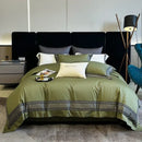 GobekUsa 1200TC Egyptian Cotton Satin Jacquard Patchwork Bedding Set with Silky Finish