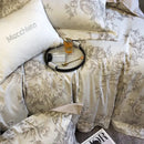 GobekUsa 1200TC Egyptian Cotton Satin Jacquard Patchwork Bedding Set with Silky Finish