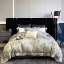 GobekUsa 1200TC Egyptian Cotton Satin Jacquard Patchwork Bedding Set with Silky Finish