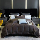 GobekUsa 1200TC Egyptian Cotton Satin Jacquard Patchwork Bedding Set with Silky Finish