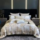 GobekUsa 1200TC Egyptian Cotton Satin Jacquard Patchwork Bedding Set with Silky Finish