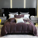 GobekUsa 1200TC Egyptian Cotton Satin Jacquard Patchwork Bedding Set with Silky Finish