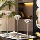 GobekUsa Crystal Candle Holder Set for Romantic Dinner Table Decor