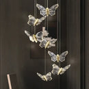 GobekUsa Crystal Butterfly Pendant Lamps LED Lighting for Home Decor and Luxury Ambiance