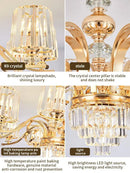 GobekUsa Elegant Crystal Chandelier for Living and Dining Room Lighting