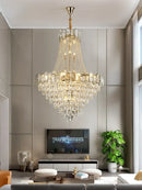 GobekUsa Elegant Crystal Chandelier LED Lighting for Living Room - Modern Luxury Design